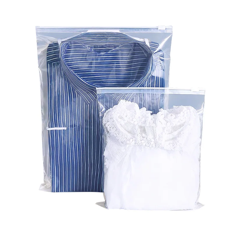 StoBag 50pcs Transparent Clothing Packaging Zipper Bags Plastic Clear Travel  Sealed Reusable Ziplock Storage Pouches Wholesale