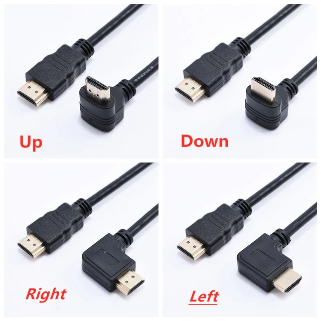 Short 90 degree Left Right UP Down angle HDMI-compatible Cable Double HDTV  Line Male to