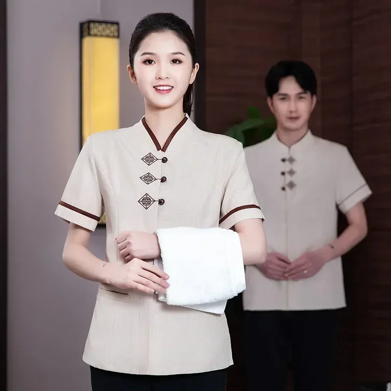 

Sleeve Aunt Restaurant Short Clothing Cleaning Cleaner Uniform Sanitary Hotel Canteen Work Wear