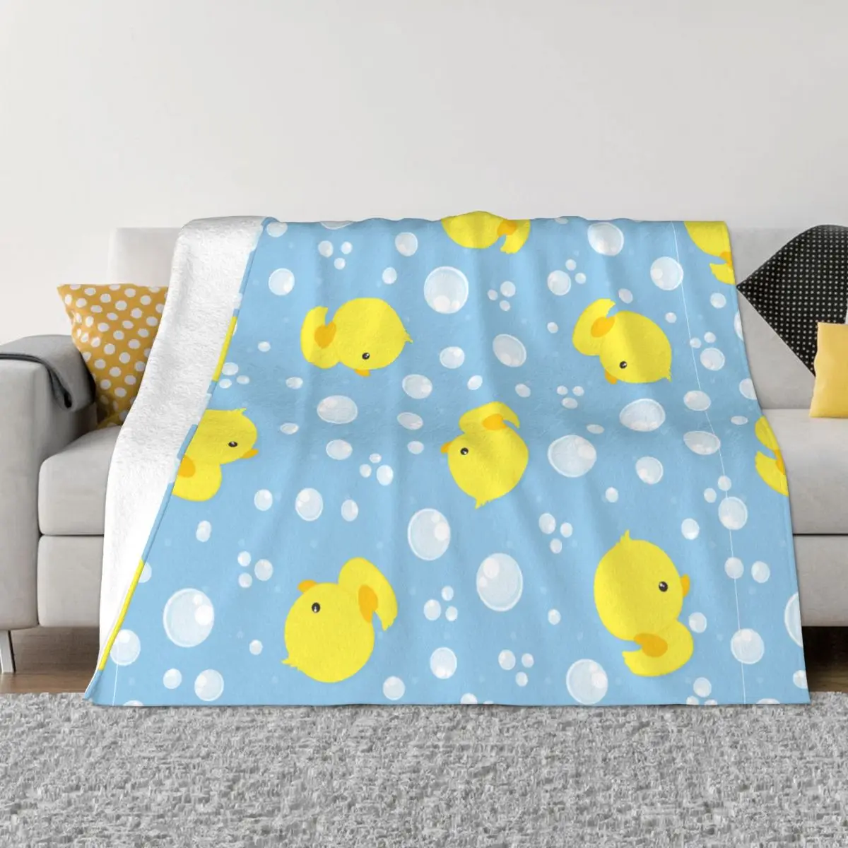 

Cartoon Yellow Duck Pattern Blanket Velvet Decoration Portable Ultra-Soft Throw Blanket for Bedding Car Quilt