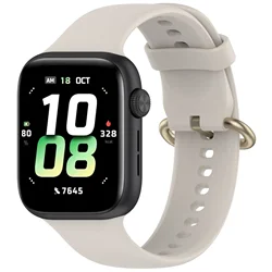 Comfortable Adjustable Silicone Watch Strap with Stainless Steel Buckle - Replaceable Wristband Bracelet for Honor Watch 5 (Starlight color)