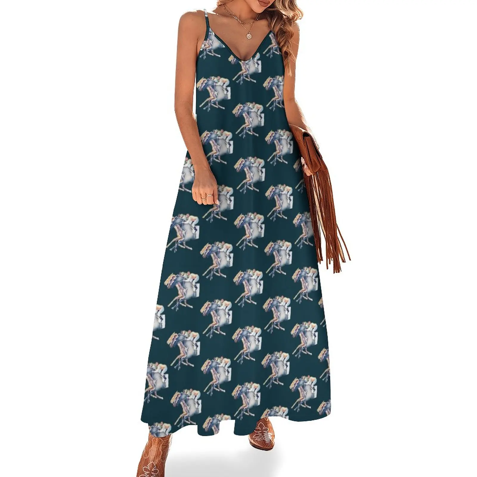 

Horse race Sleeveless Dress women's summer clothing 2024 long dresses for women sexy short dresses daring dresses for women