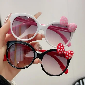 Plastic Bow Decorated Sunglasses Round Frame Ultraviolet-Proof kids Eyewear Shades Sun Protection Kids Sunglasses for Party 1