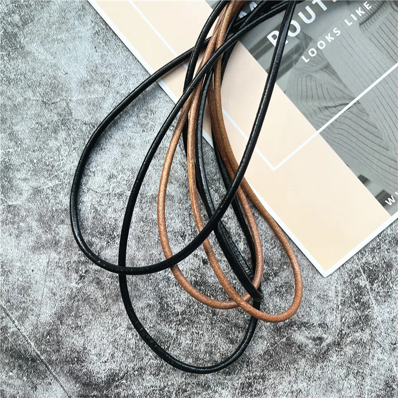 Genuine Leather Lanyard with Heavy Metal Keyring