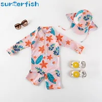 2023 Fashion Swimming Set For Kids Baby Girl Swimwear Surf Suit bathing Pool Beach Swimwear+Cap Outfit 1