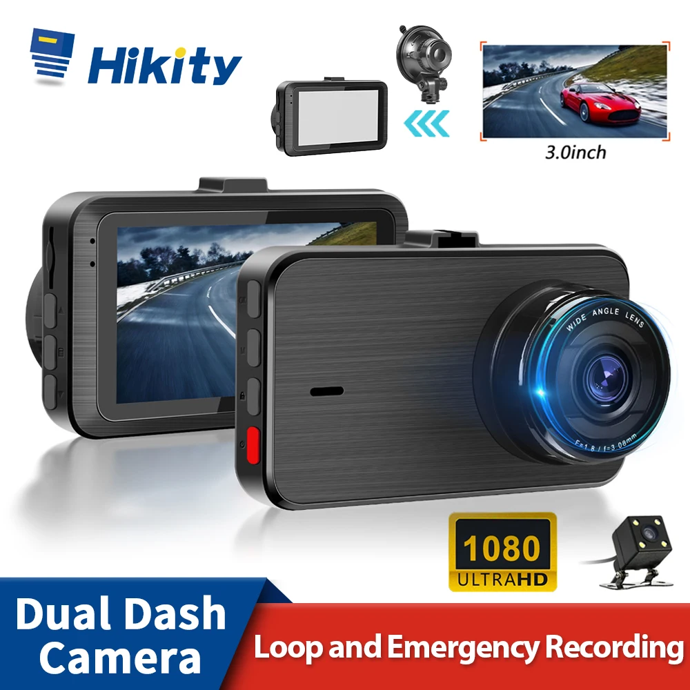 

Hikity Car DVR Camera Video Recorder Rear View Dual Lens HD Cycle Recording Video Mirror Recorder Dash Cam Pull Back Video