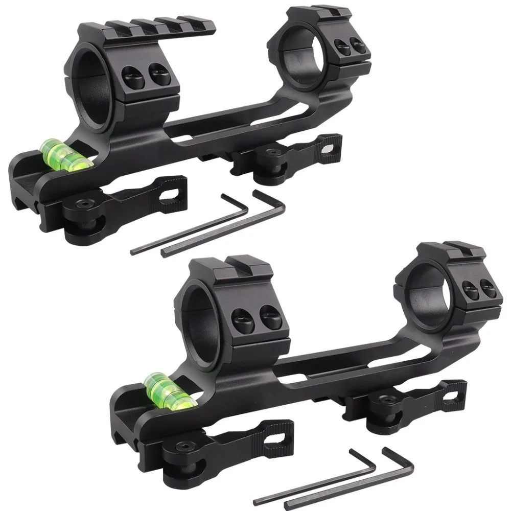 25.4/30mm QD Scope Mount Dual Ring with Spirit Bubble Level 20mm Picatinny Rail Quick Release Hunting Tactical Riflescope Base