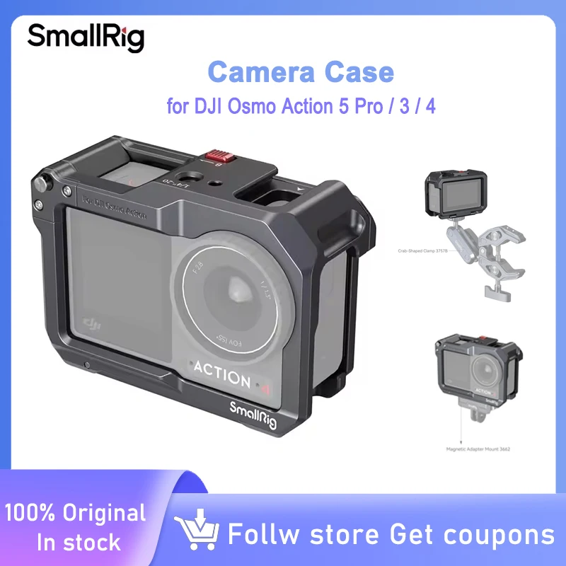 Gabbia SmallRig Per DJI Action 4/3/5 Pro - Alluminio, Compatibile DJI Mic, Montaggio Professionale - Foto 7