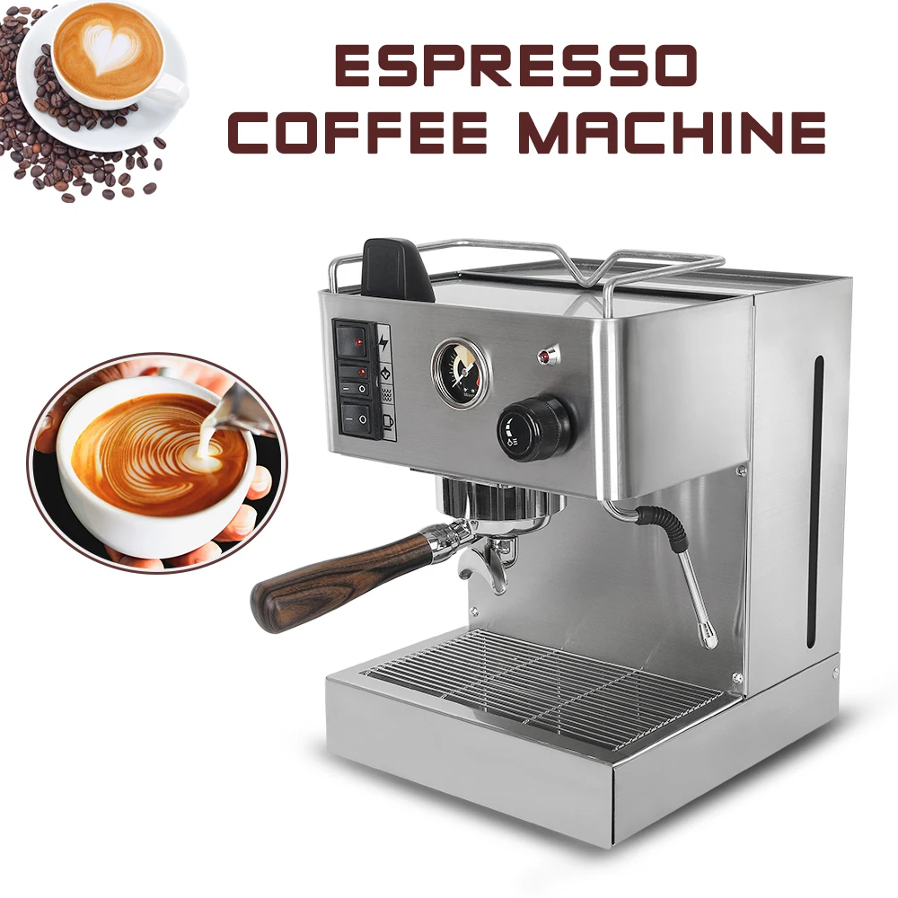 ITOP Espresso Coffee Maker Coffee Machine 9~15 Bar 3.5L Water Tank 58mm Portafilter Stainless Steel Housing Household/Commercial coffee filter tamper holder espresso accessories 3 holes tamping stand cafe maker base walnut wood 51 58mm portafilter holder