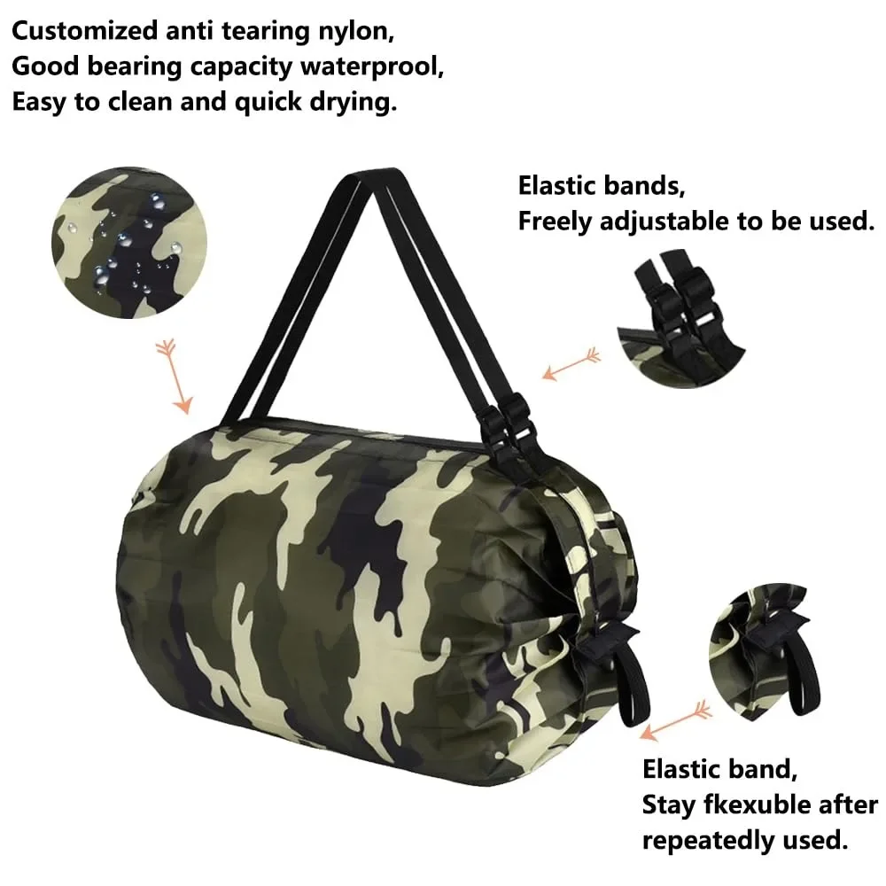 Compact Reusable Waterproof Tote Bag – Foldable Shopping & Travel Organizer