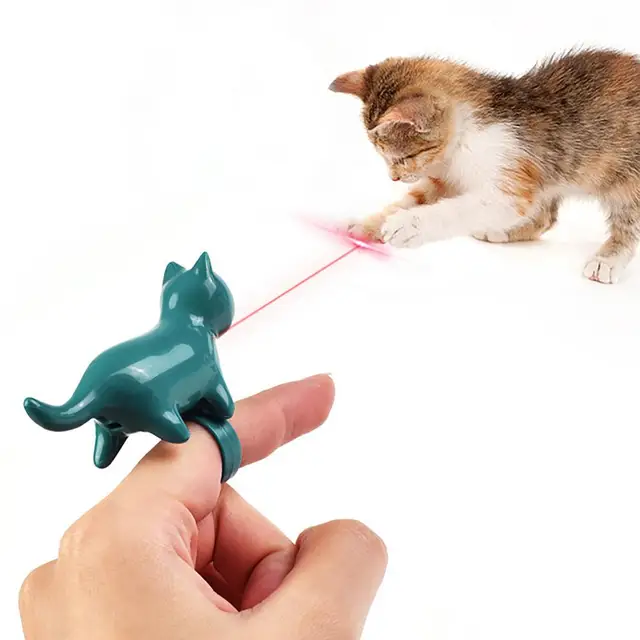 Zhang Ku Mini juguetes para gatos, puntero láser, bolígrafo, llavero,  linterna divertida para perro, lámpara para mascotas, luz blanca, botón