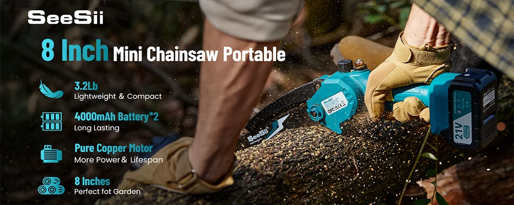 Mini chainsaw 8-inch cutting branches