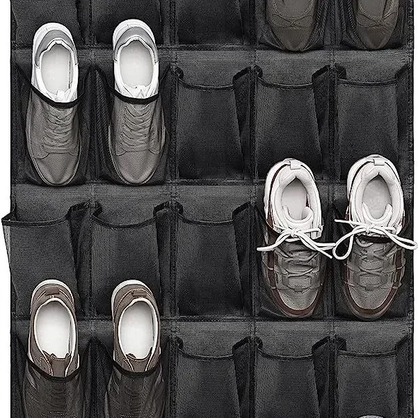 Hanging Shoe Rack Organizer Over The Door Shoe Organizer 12/14 Large Breathable Mesh Pockets Slippers Organizer Shoe Storage 3