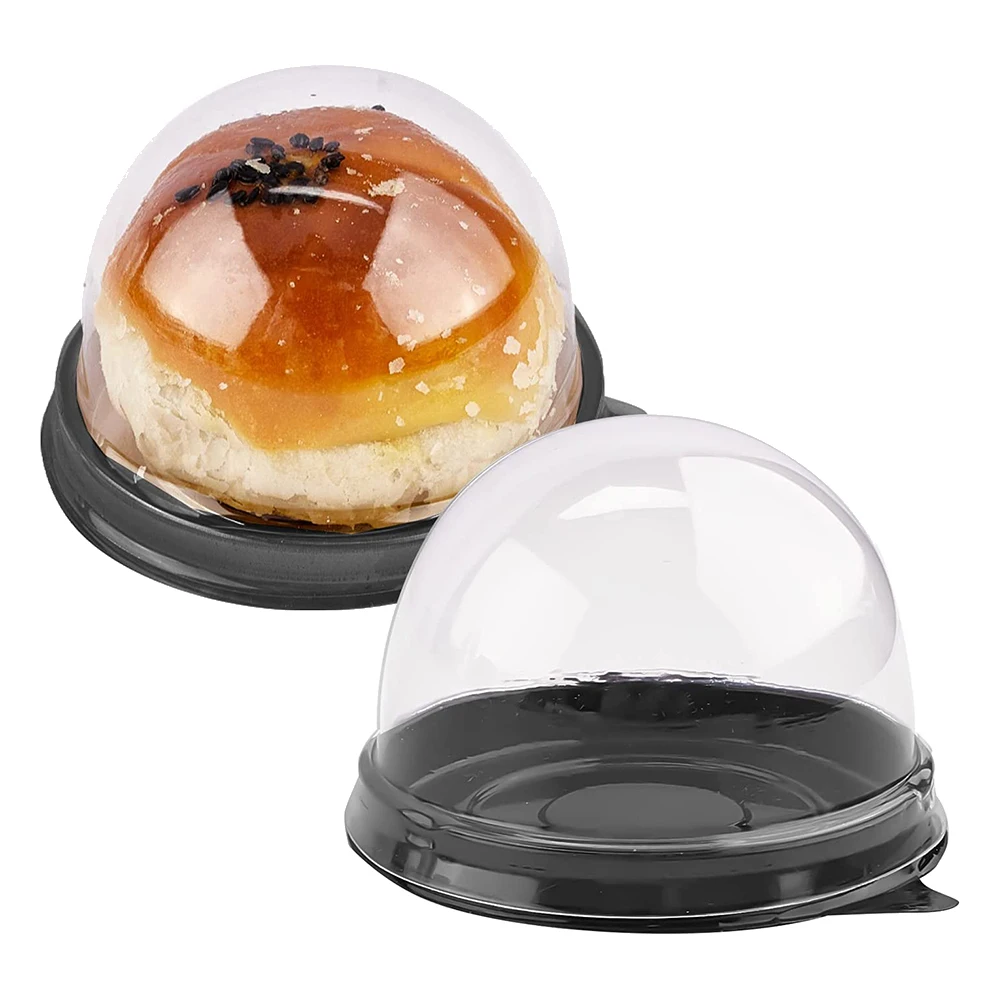 

50 Pack Mini Cupcake Containers Clear Plastic Cake Box with Dome Lids for Muffin Mooncake Dessert Cheese Pastry