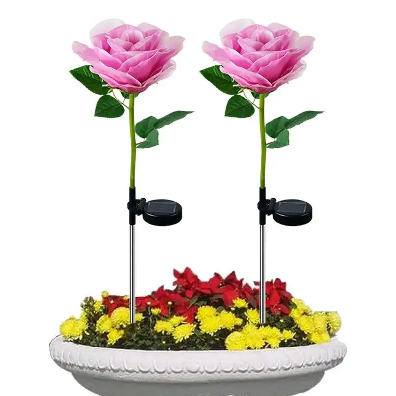 

Rose Flowers Solar Garden Lights Outdoor Solar Garden Stake Lights Waterproof Solar-powered Roses Lights For Yard Patio Pathway
