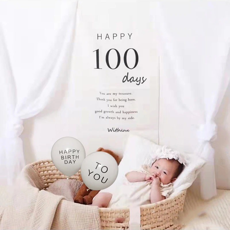 Ins Birthday Decoration Tapestry 100DAYS Happy Birthday 1st Background Cloth Children Room Hanging Wall Decor Tapestry