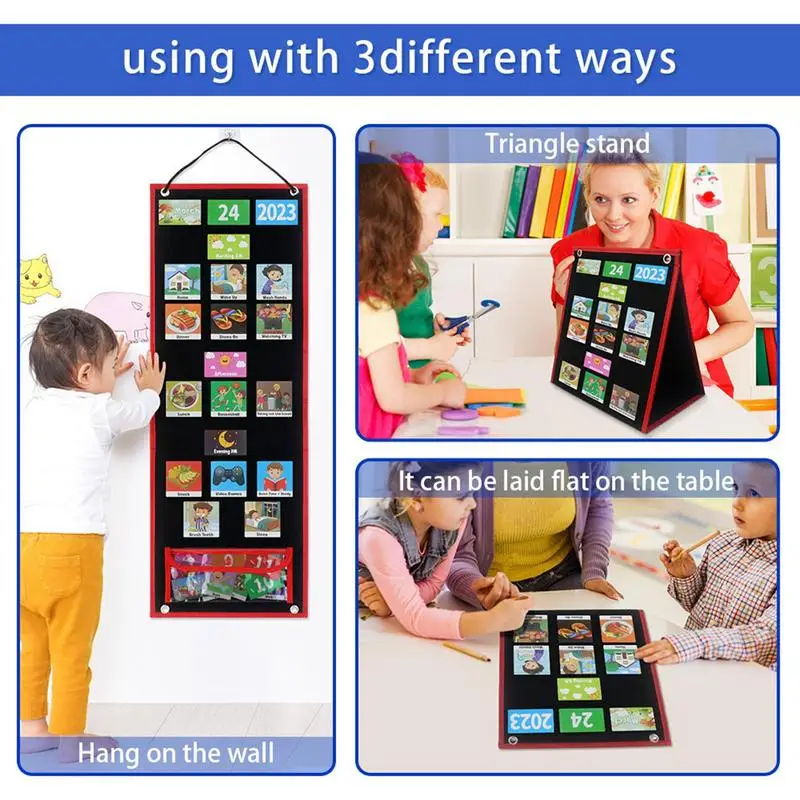 Calendrier visuel pour enfants, calendrier graphique, matériel d'apprentissage du tisme, outil comportemental visuel pour enfants, Montessori dos Toys