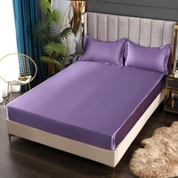 New Satin Fitted Sheet European Style Rayon Mattress Cover Elastic Band Bed Sheet King 140x200 160x200 No Pillowcase Beddings 1