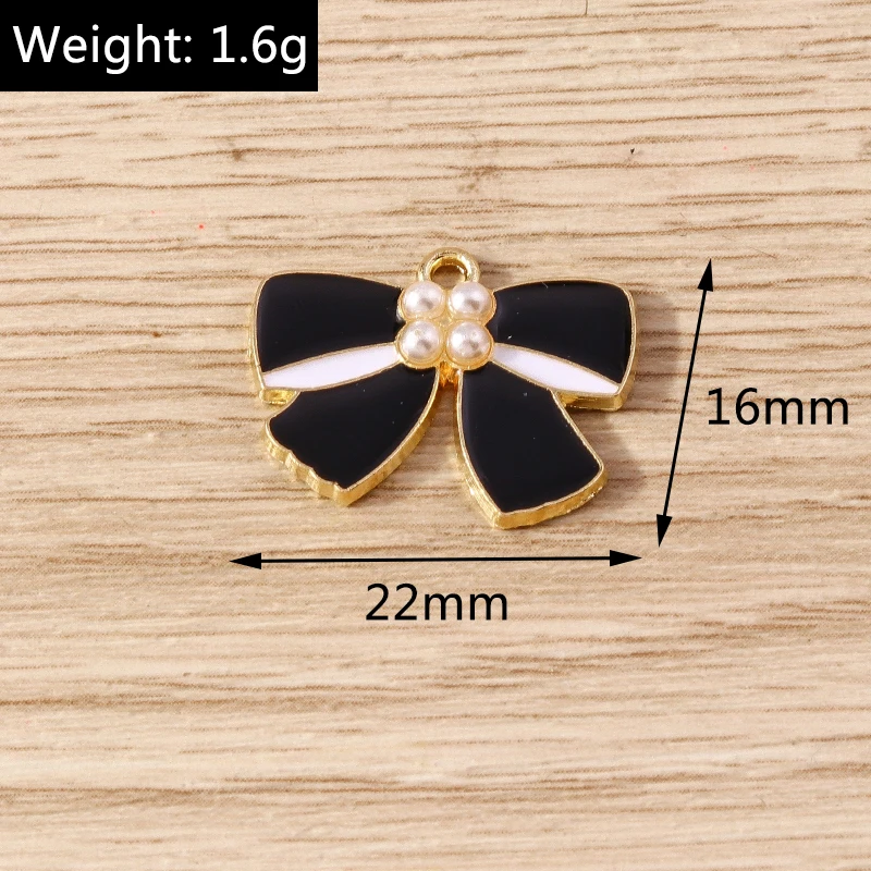 Tusember 10 Stück Emaille-Schleifenanhänger für Taschen, Schuhe, Schmuckherstellung, Ohrringe, Halsketten, DIY-Armbänder, Zubehör – Detail 30