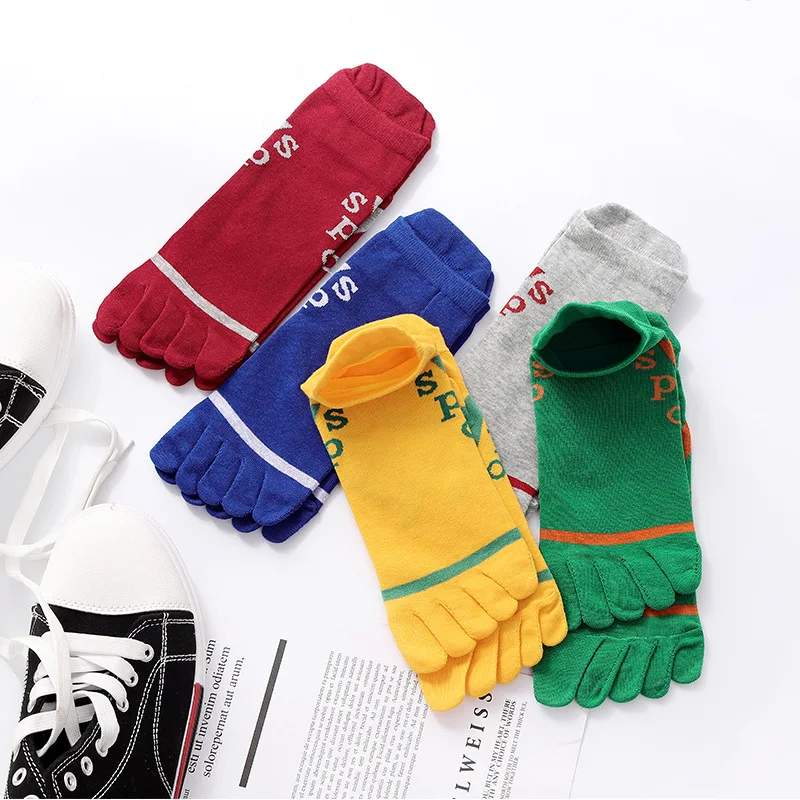 

10 Pairs Men's Ankle Socks with Fingers Young Fashion Short Run Sport Sock Korean Style Low Tube Male Casual Cotton Socks