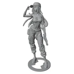1/24 Anime Statue GK Miniature 3D Printed Gray Figurine DIY Doll Collection Kit (JF175)