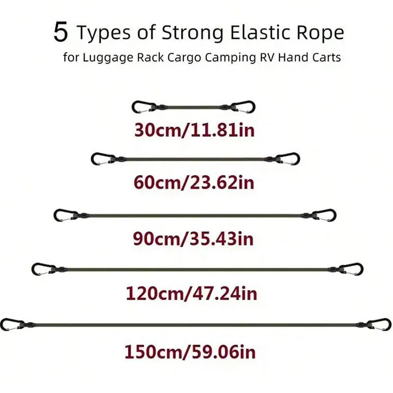 Outdoor Tents Elastic Ropes Heavy-duty Bungee Jumping Ropes Car Suitcases Packaging Straps Camping Tools