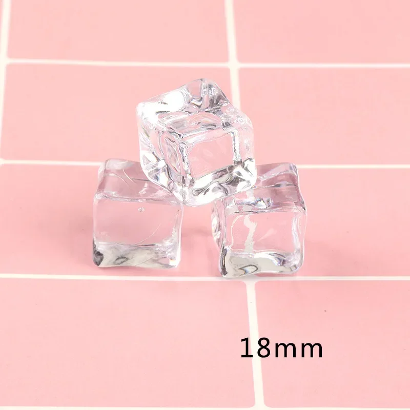 Miniature Resin Food Toy, Mini Food Model, DIY Jewelry Accessories, Small Ornaments, Simulated Ice, 18mm, 3Pcs