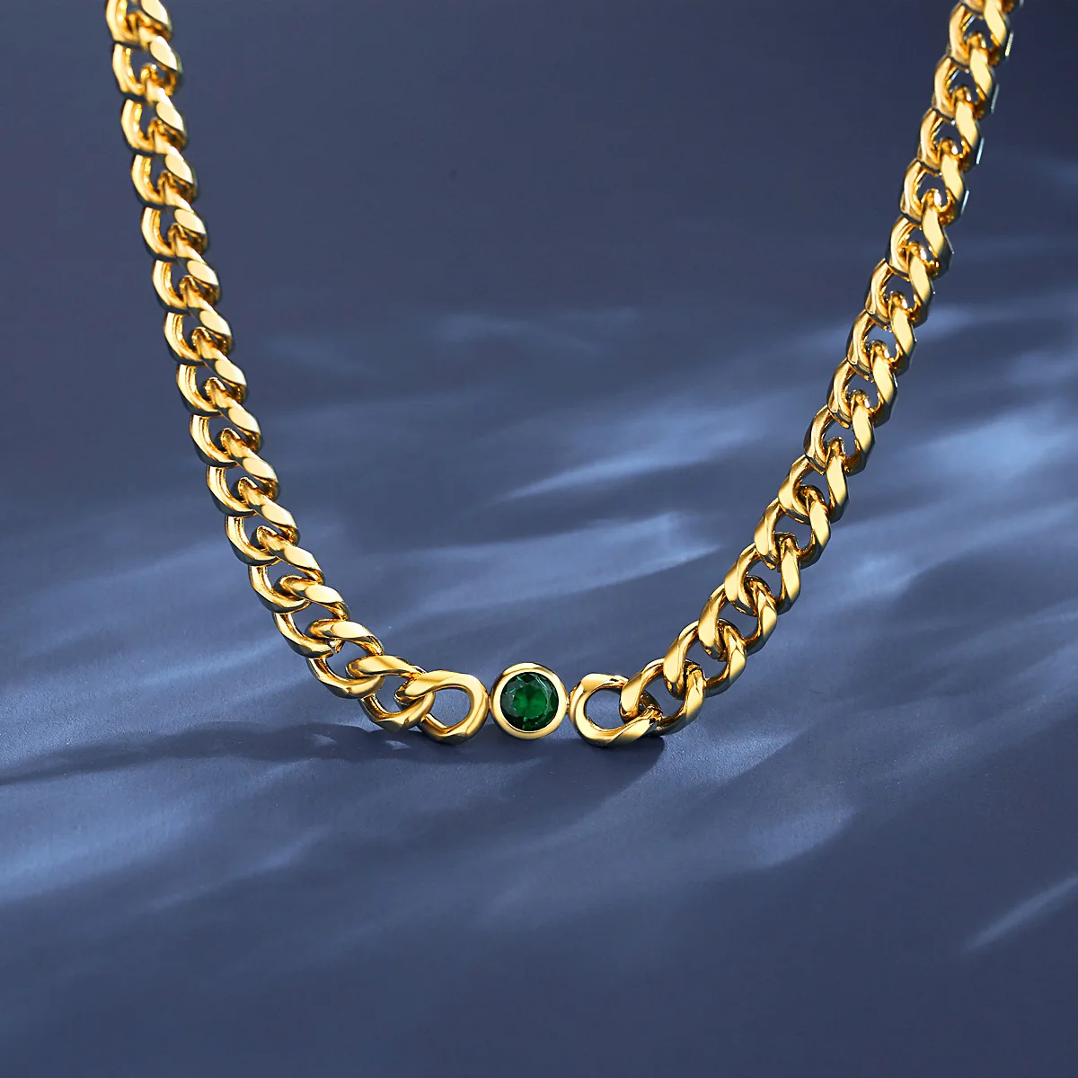 FXLRY Fashion Stainless Steel Chain Chocker Necklaces For Women Gold Color For Pendant Flat Donot Fade Jewelry