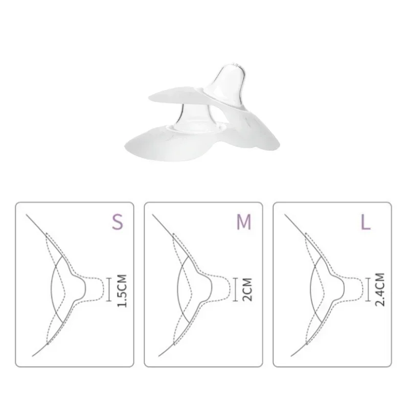 1set Silicone Nipple Protectors Feeding Mothers Nipple Shields Protection Cover Breastfeeding with Clear Carrying Case 6