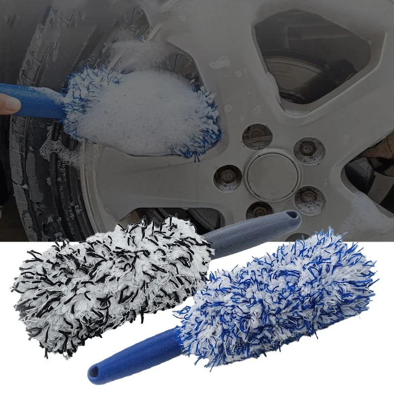 Car Cleaning Brush Portable Plush Tire and Rim Car Care Accessories Multifunctional Brush Tool Cleaning Wheel 1PCS car cleaning accessories wheel cleaning brush wheel tire cleaning brush wheel brush tire shine applicator brush car washing brush car cleaning tool car wash brush