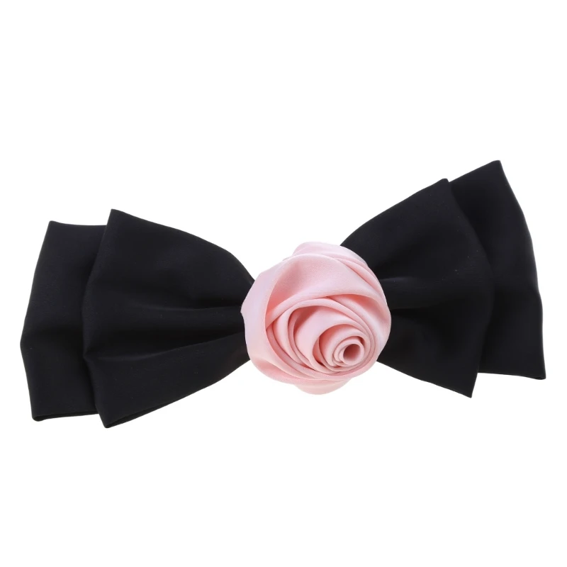 

A2ES Cloth Pink Rose Flower Hair Pin Adult Teens Summer Ponytail Hair Clip