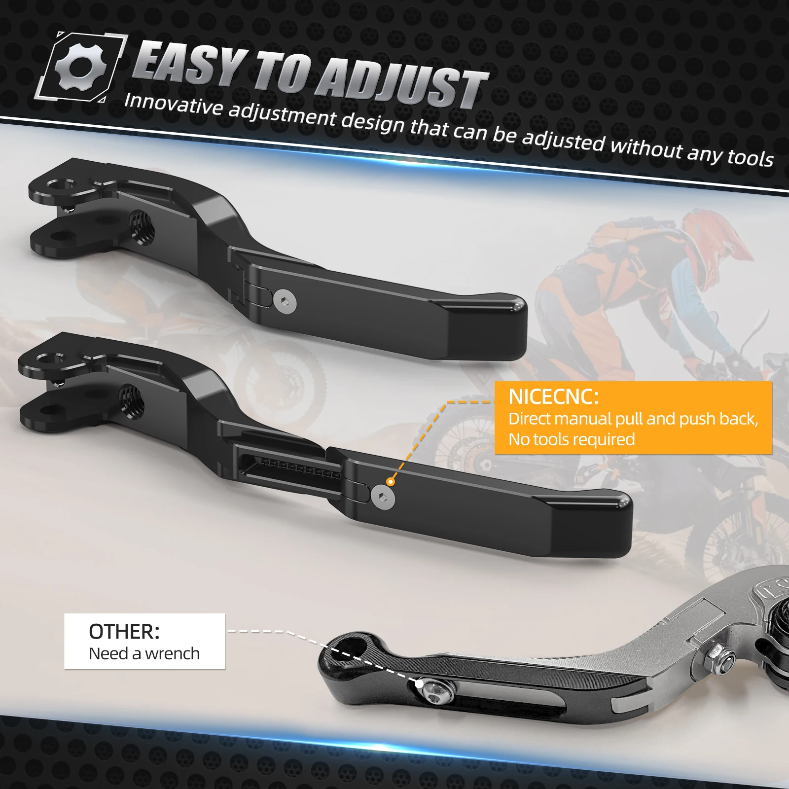 Für Husqvarna Norden 901 2022–2025 KTM 790 Adventure 2019–2025 890 Adventure/R 2021–2025, verstellbarer Bremshebel, Kupplungshebel – Detail 4