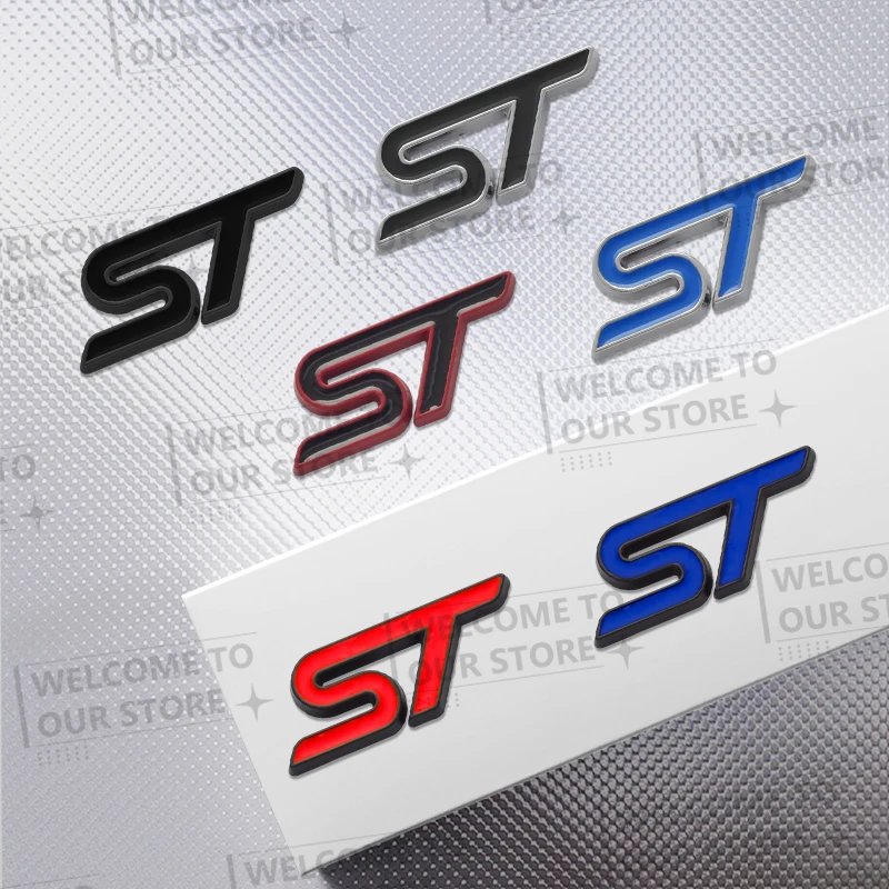 3D metal ST car steering wheel badge sticker styling interior decoration for Ford ST Line Mondeo Fiesta Focus F-150 Ranger Puma
