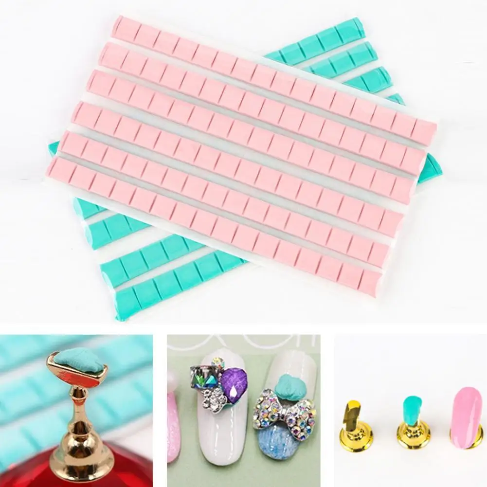 Nail Holder Mud Eco-Friendly Nail Fixing Clay Double-Sided Detachable  Useful Diy Nail Art Sticky Plasticine