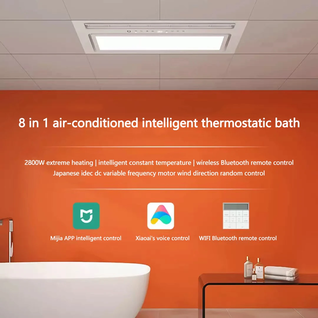 Xiaomi Mijia Smart Bathroom Warm Wind Heater Pro Bathroom Lighting Exhaust  Fan Wireless Bluetooth Remote Control Wiring Free - AliExpress