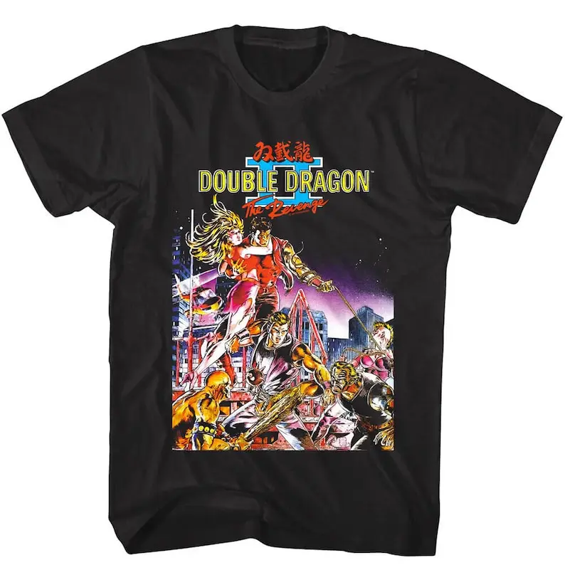 

DOUBLE DRAGON 2 T-shirt The Revenge Game Cover 80's Graphic Tees Technos Arcade Merch