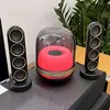 Home Wireless Bluetooth Audio Transparent HIFI Stereo Subwoofer with Colorful Atmosphere Desktop Speaker Support AUX TF Card 2