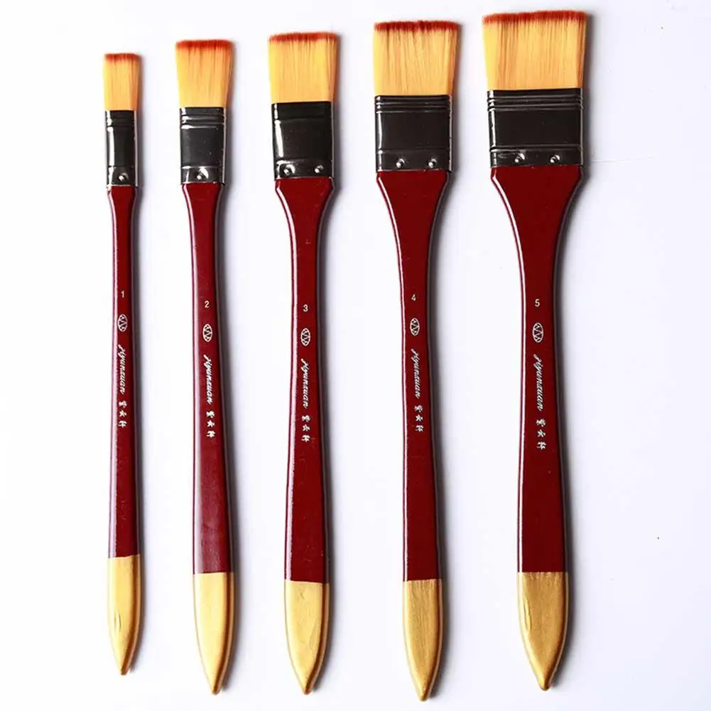 Pennello per pittura a olio manico in legno Nylon tubo di alluminio vernice per pennello numerico