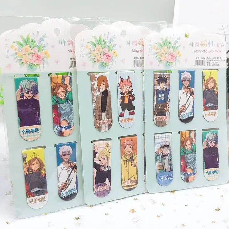 6Pcs/Set Anime Magnet Magnetic Bookmarks Markers Page Clips kids gift