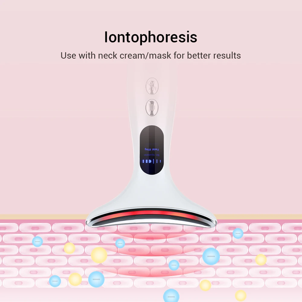 Facial Massager Instrument Beauty Instrument EMS Facial Lifting 3 Colors Led Photon Therapy Anti Wrinkle Double Chin Remover Skin Care Tools
