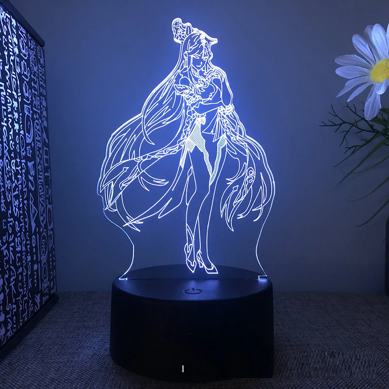 nursery night light Genshin Impact Account Yae Miko Kazuha Xiao Hu Tao Raiden Shogun 3d Led Lamp For Bedroom Manga Night Lights Anime Figure Luces star wars night light Night Lights