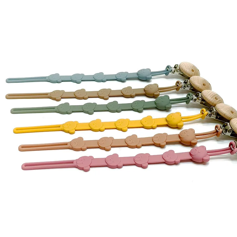 One Pacifier Chain Baby Teether Pacifier Lanyard Chain Teether Chain Anti-Loss Rope Silicone Pacifier Chain Clip