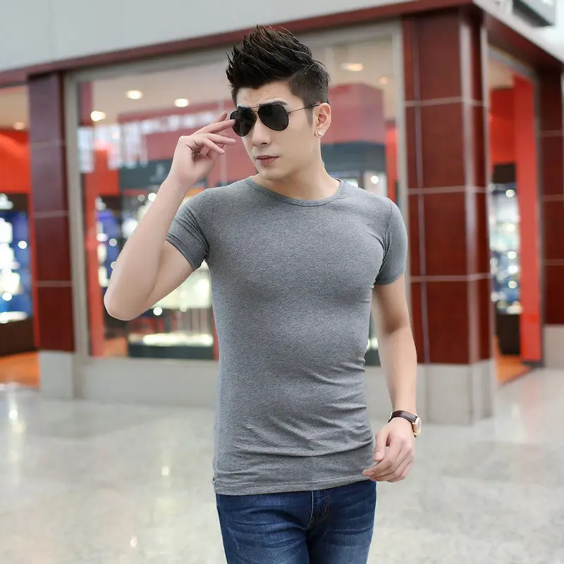 thumbnail image 1 of Camisetas para hombre, camiseta de secado rápido, camiseta ajustada para hombre, camiseta lisa para gimnasio, músculos lisos, ajustada, amarilla, manga corta, moda, caliente, 1 of 5
