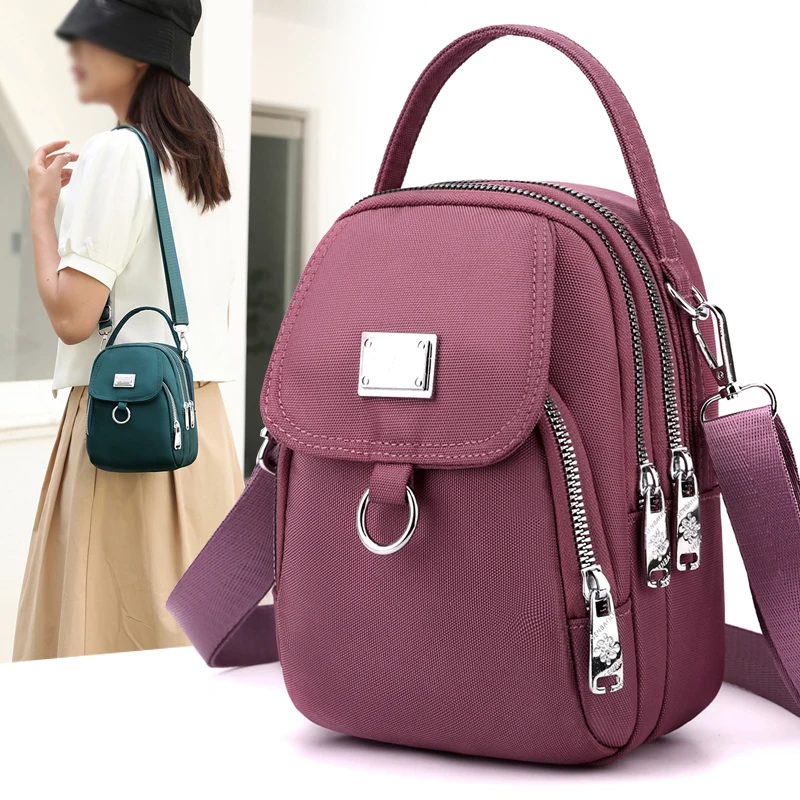 Casual style solid color handbag with detachable shoulder strap, city themed zipper crossbody bag, shoulder bag
