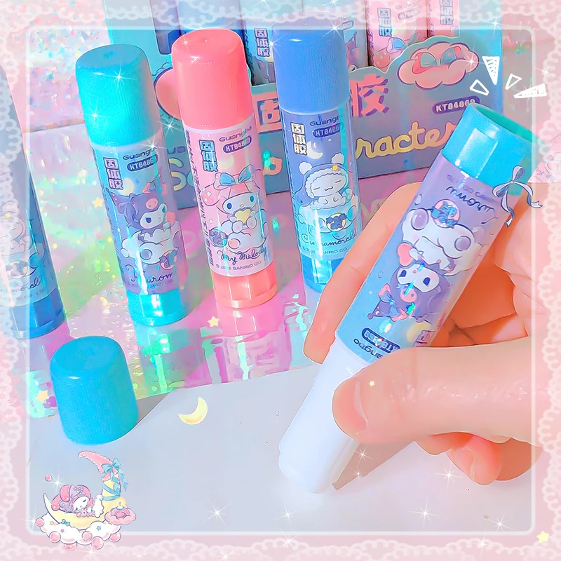 학교 용품 유용한 산리오 문구 용품, 강력한 접착제, 내 멜로디 쿠로미 글루 건, 펜 글루 스틱, pva 글루