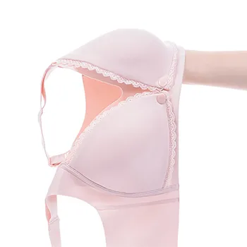 Women'S Seamless Lace Nursing Bra Front Double Opening Clasp Pregnancy And Postpartum Comfort Underwear Breastfeeding Underwear 3