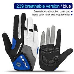 Enhanced Cycling Gloves - Full Finger Touchscreen Sports Gloves - XL (Blue)
