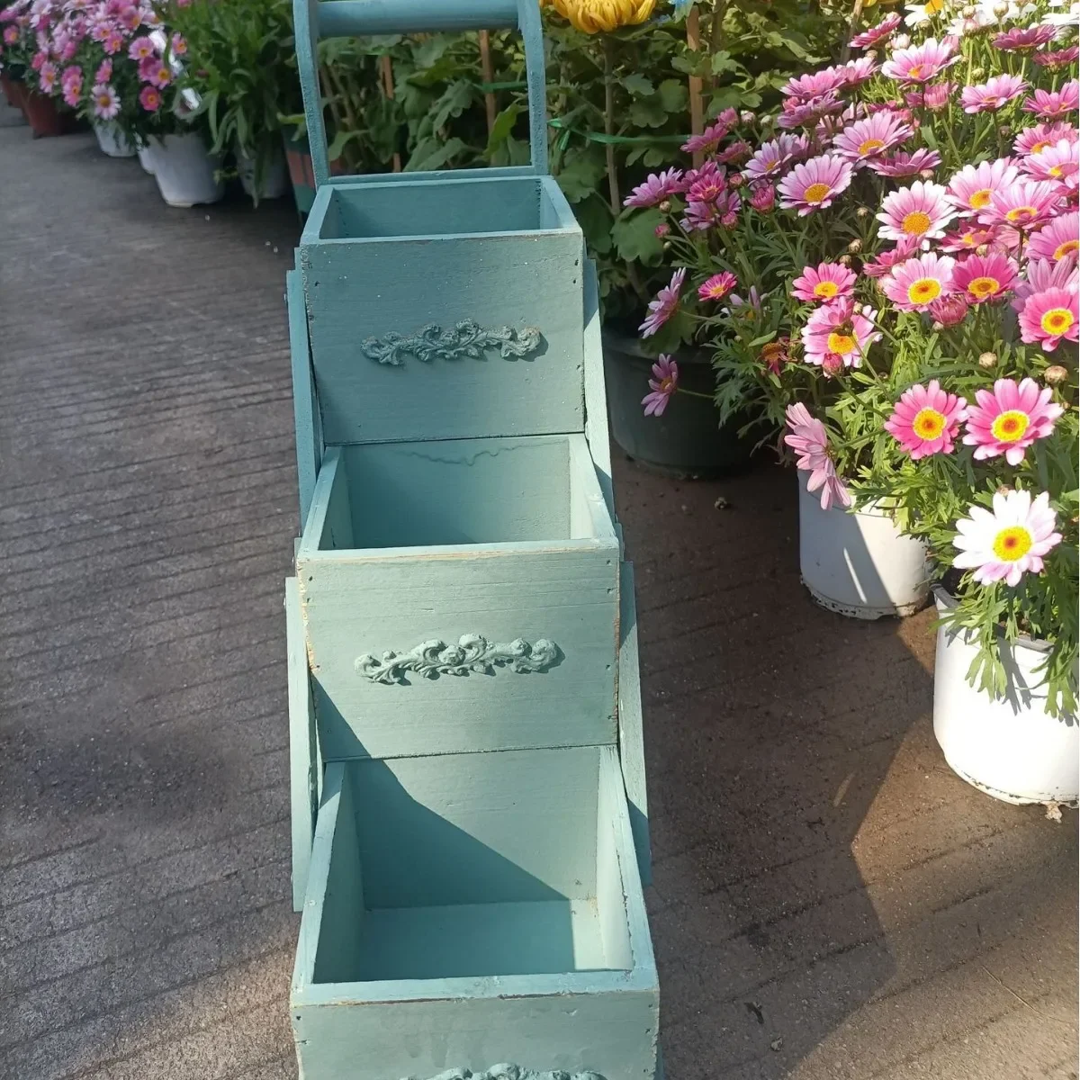 Solid Wood Plant Stand Cart - 3 Tier 5