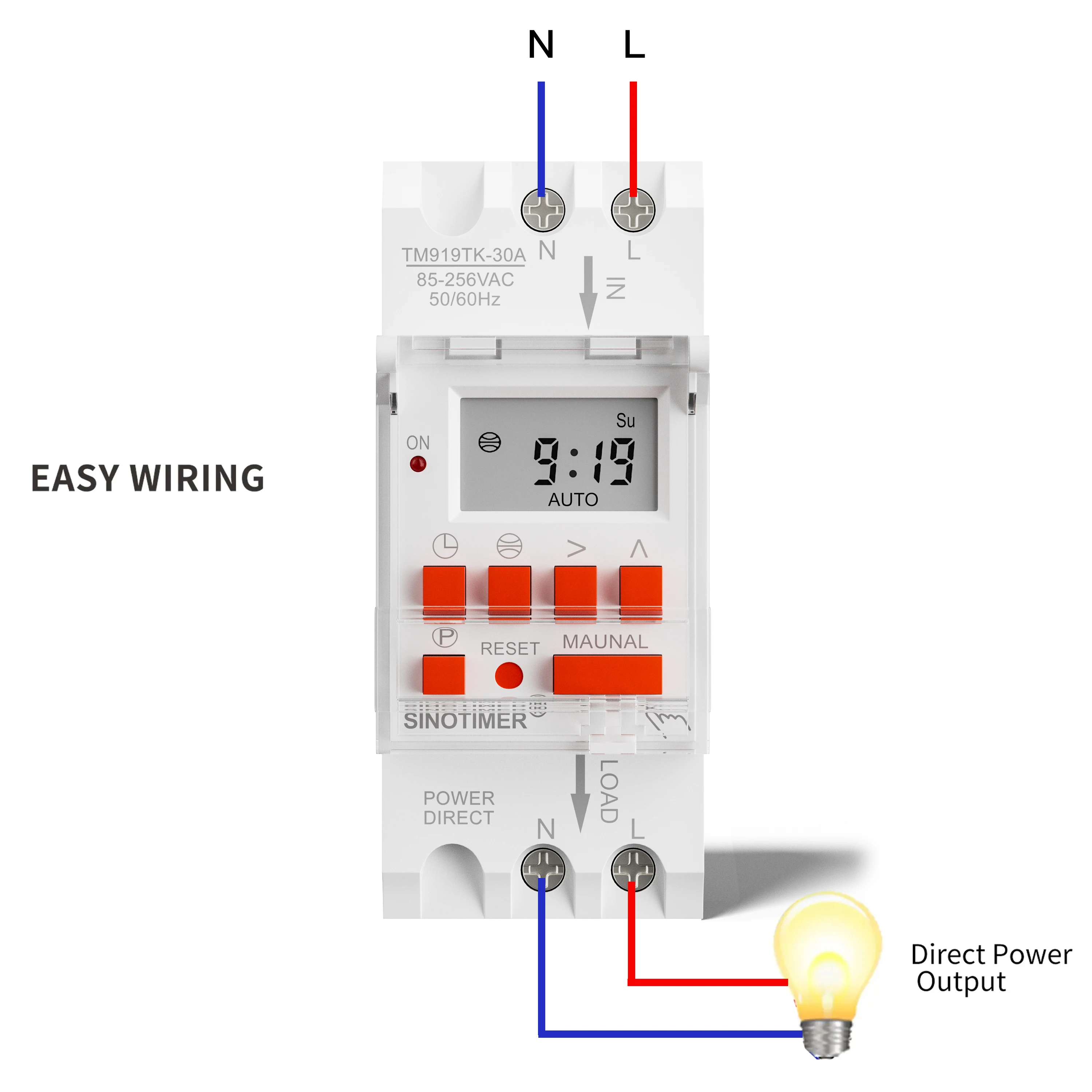 Wide Voltage 85-265VAC Astronomical Time Switch for Automatic Calculation of Sunrise and Sunset in Latitude and Longitude 2