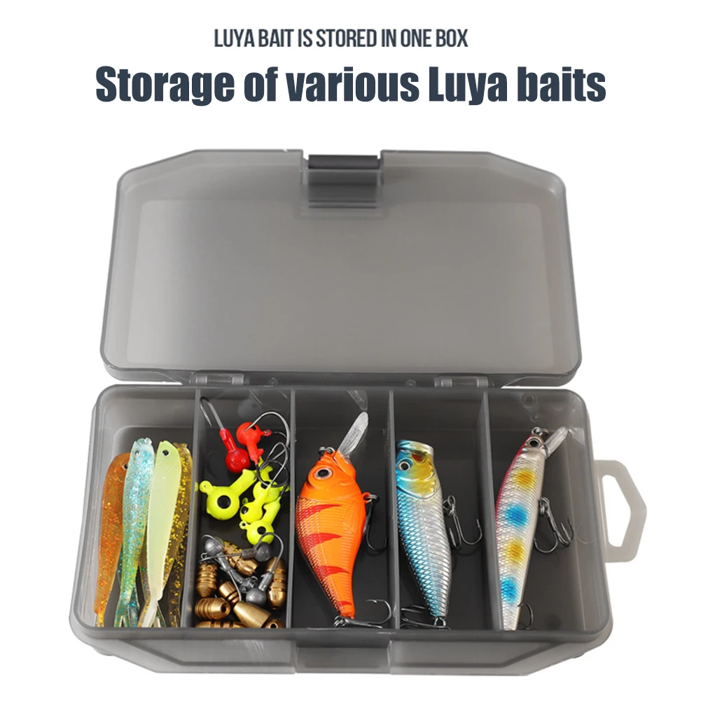 5 Grids Fishing Tackle Storage Case Double Sided Plastic Fishing Lure  Organizer Large Capacity Portable Fishing Gear Accessories - AliExpress